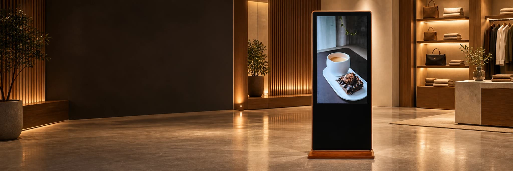 WoodVue kiosk installed in a retail interior